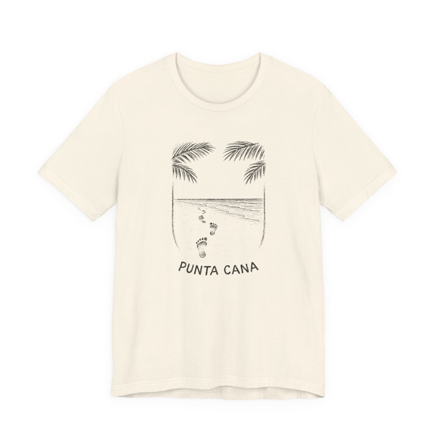 Punta Cana Footprints Beach Sketch Tee