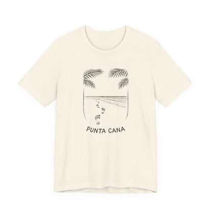 Punta Cana Footprints Beach Sketch Tee