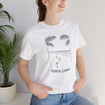 Punta Cana Footprints Beach Sketch Tee