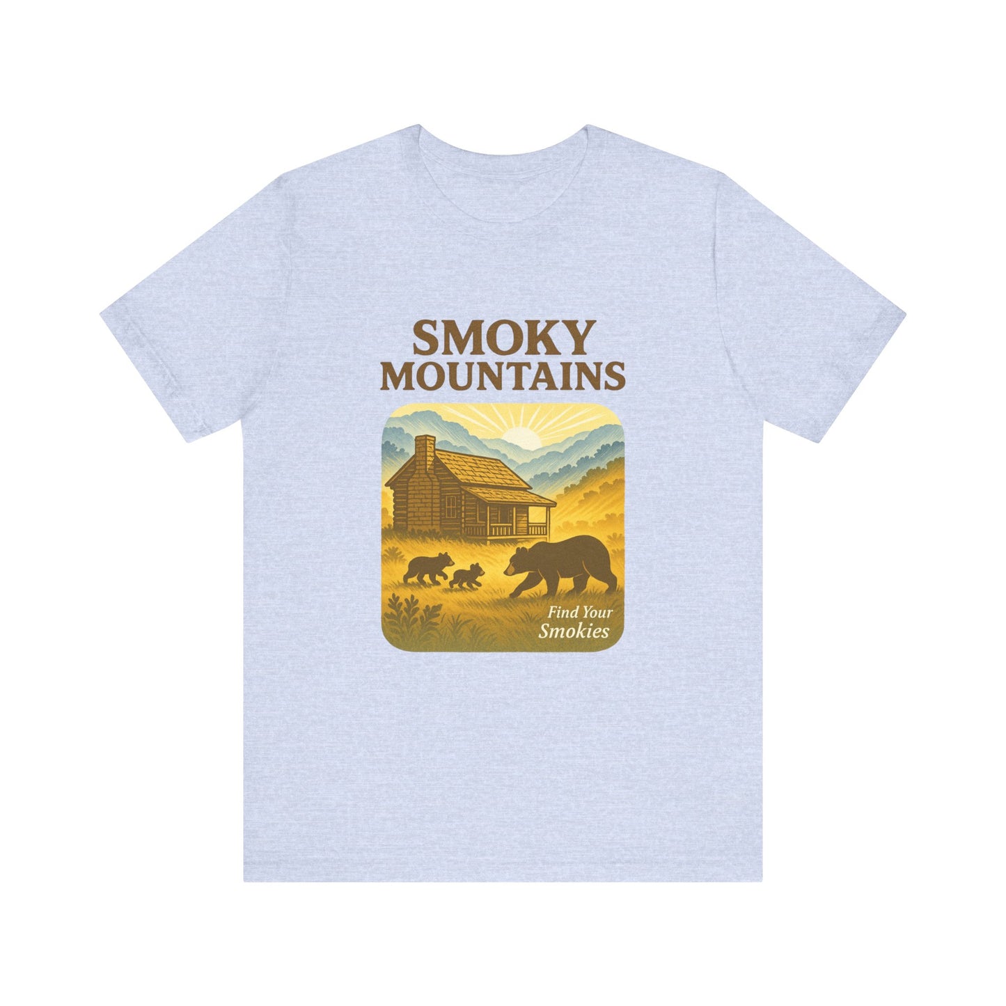 Cades Cove Cabin & Bear Smokies Retro Tee