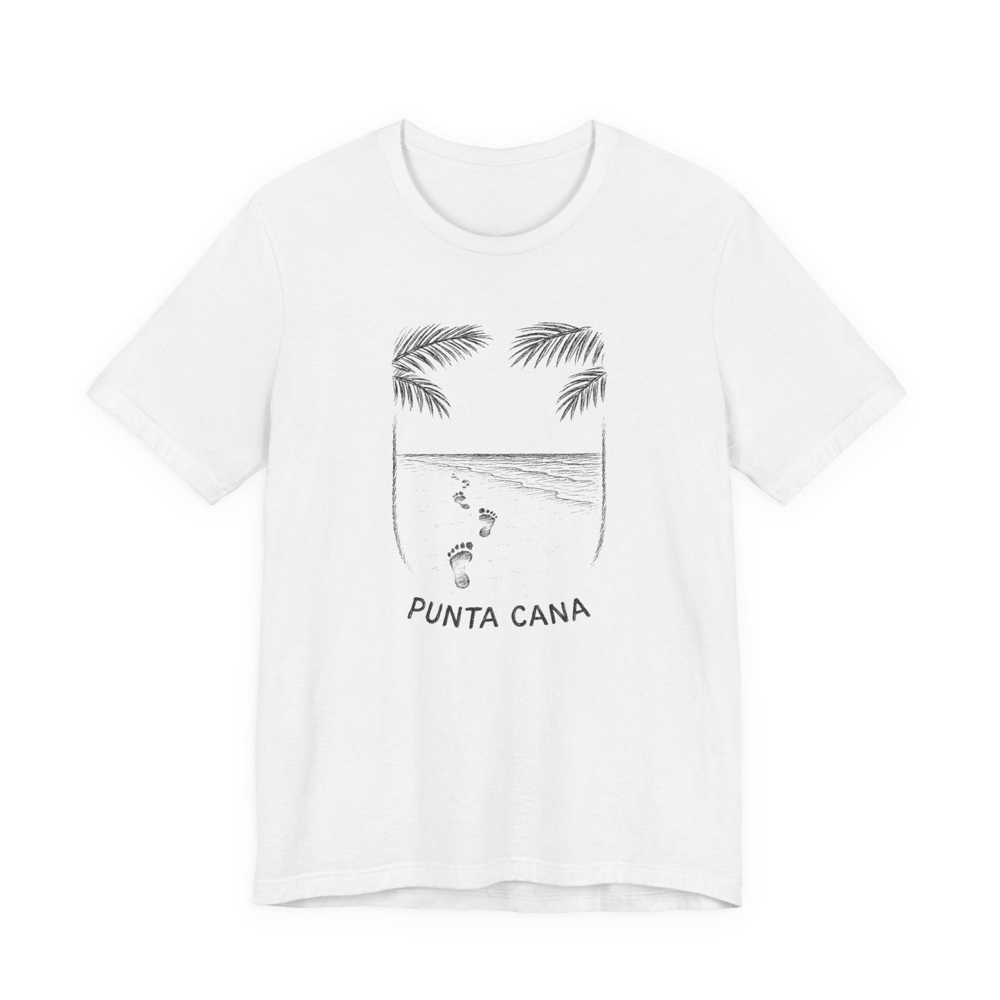 Punta Cana Footprints Beach Sketch Tee