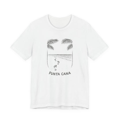 Punta Cana Footprints Beach Sketch Tee