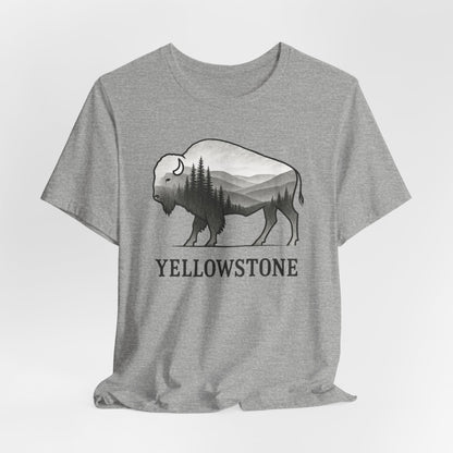 Yellowstone Bison Silhouette T-Shirt | Double Exposure Nature Tee