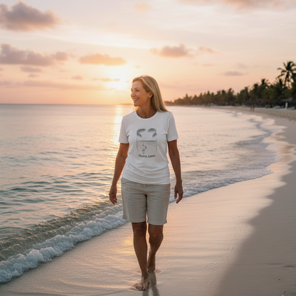 Punta Cana Footprints Beach Sketch Tee